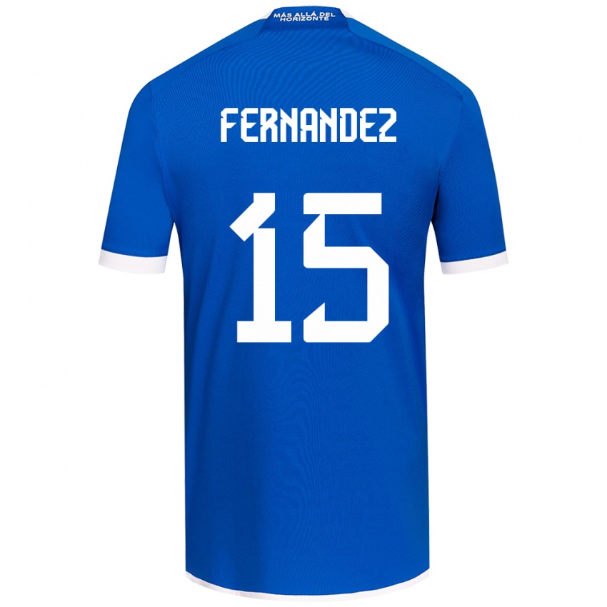 Uomo Maglia Vicente Fernández #15 Blu Bianco Kit Gara Home 2024/25 Maglietta