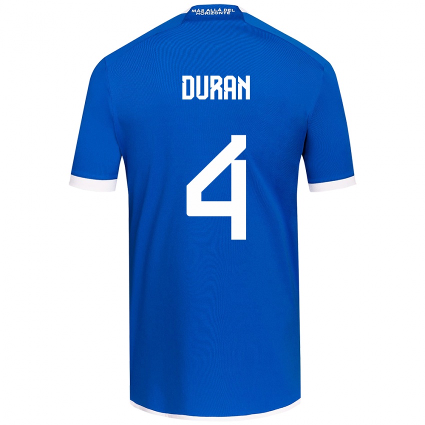 Uomo Maglia Ignacia Durán #4 Blu Bianco Kit Gara Home 2024/25 Maglietta