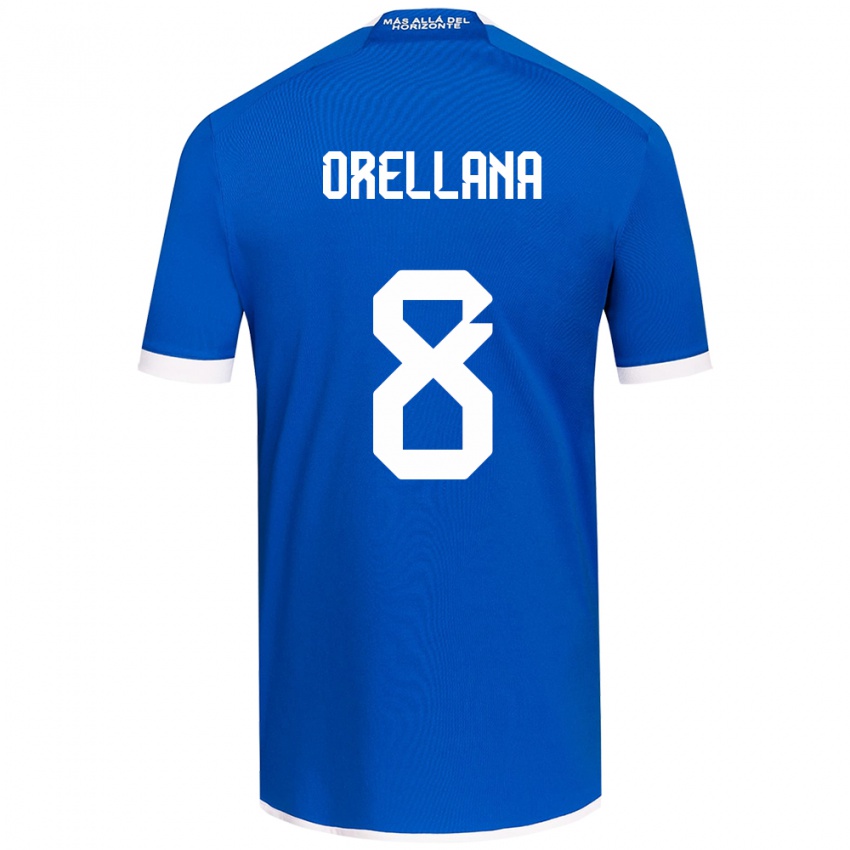 Uomo Maglia Denisse Orellana #8 Blu Bianco Kit Gara Home 2024/25 Maglietta