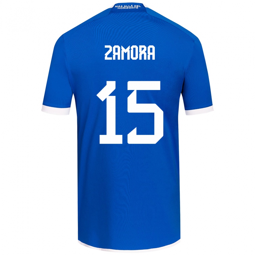 Uomo Maglia Daniela Zamora #15 Blu Bianco Kit Gara Home 2024/25 Maglietta