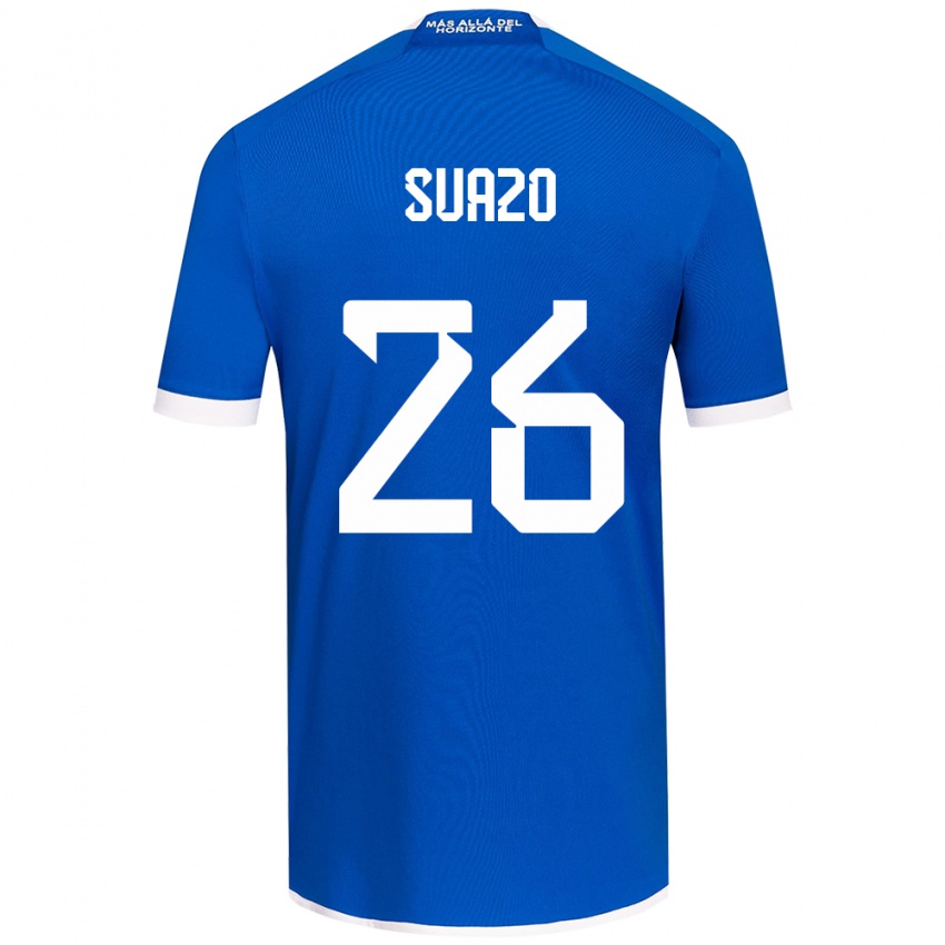 Uomo Maglia Gretzel Suazo #26 Blu Bianco Kit Gara Home 2024/25 Maglietta