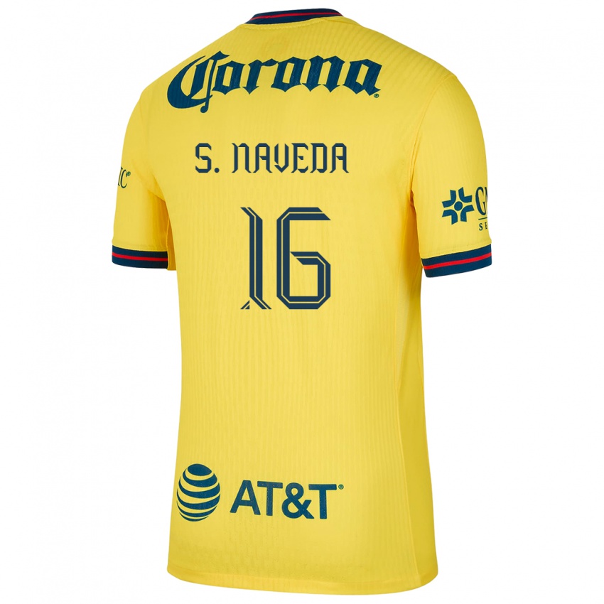 Uomo Maglia Santiago Naveda #16 Giallo Blu Kit Gara Home 2024/25 Maglietta