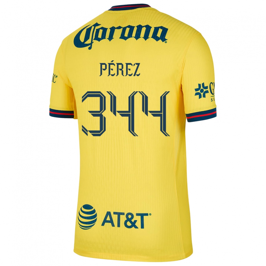 Uomo Maglia Froylan Pérez #344 Giallo Blu Kit Gara Home 2024/25 Maglietta