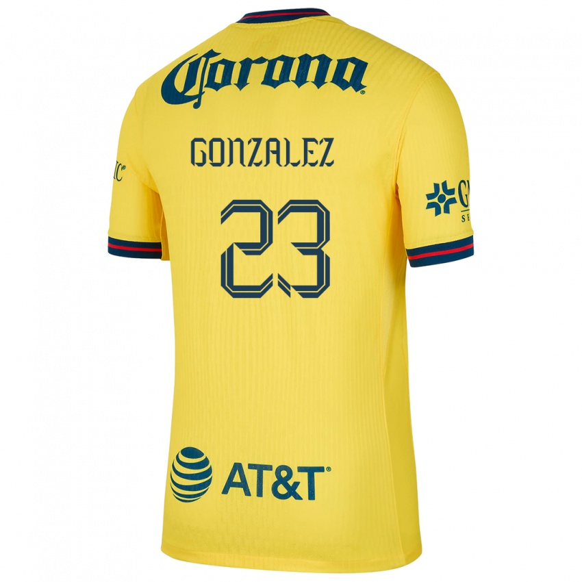 Uomo Maglia Itzel Gonzalez #23 Giallo Blu Kit Gara Home 2024/25 Maglietta