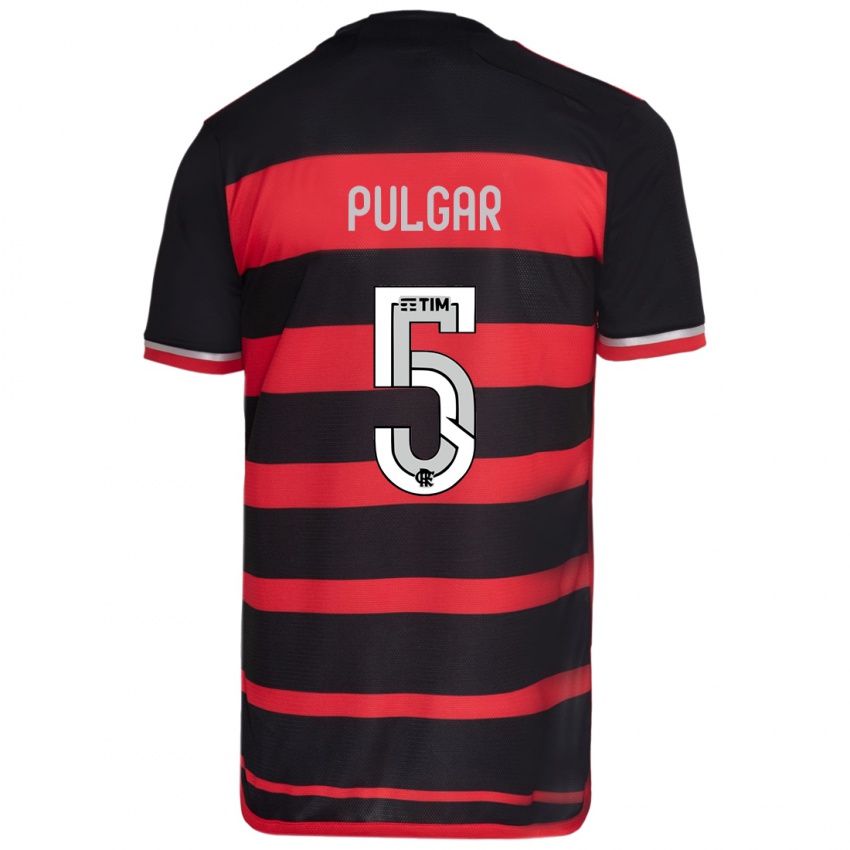 Uomo Maglia Erick Pulgar #5 Rosso Nero Kit Gara Home 2024/25 Maglietta