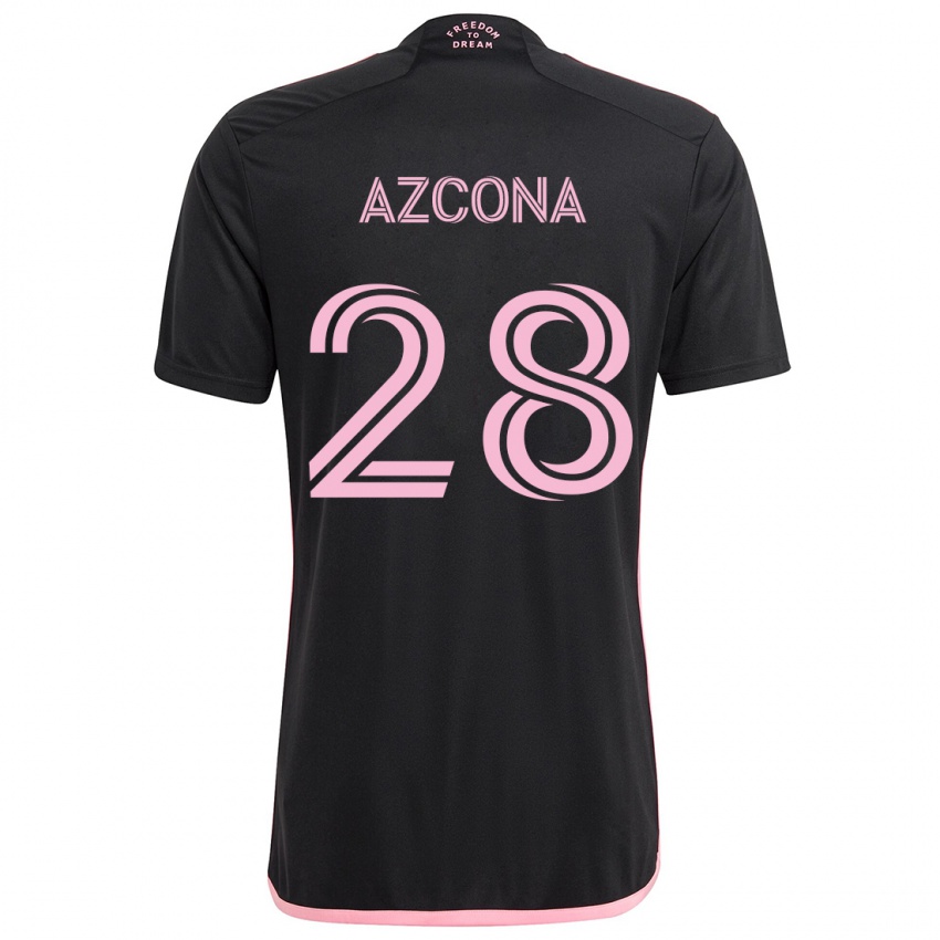 Uomo Maglia Edison Azcona #28 Nero Kit Gara Away 2024/25 Maglietta