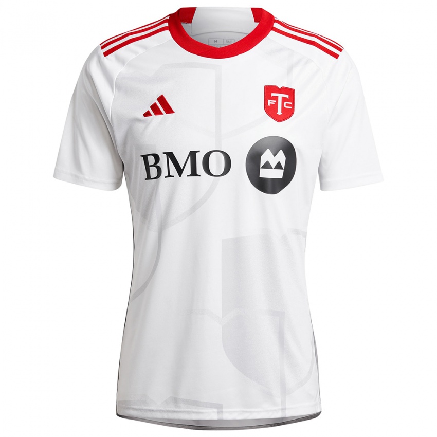 Uomo Maglia Tyler Londono #0 Bianco Rosso Kit Gara Away 2024/25 Maglietta