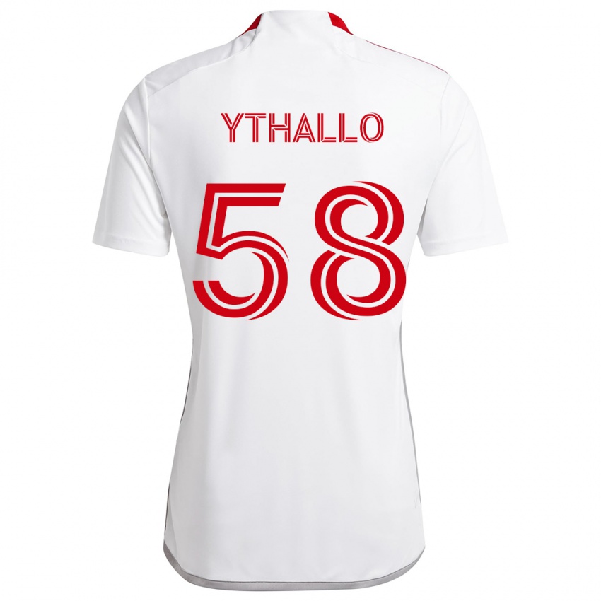 Uomo Maglia Ythallo #58 Bianco Rosso Kit Gara Away 2024/25 Maglietta