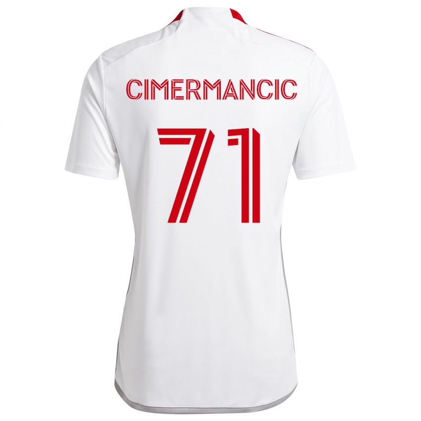 Uomo Maglia Markus Cimermancic #71 Bianco Rosso Kit Gara Away 2024/25 Maglietta