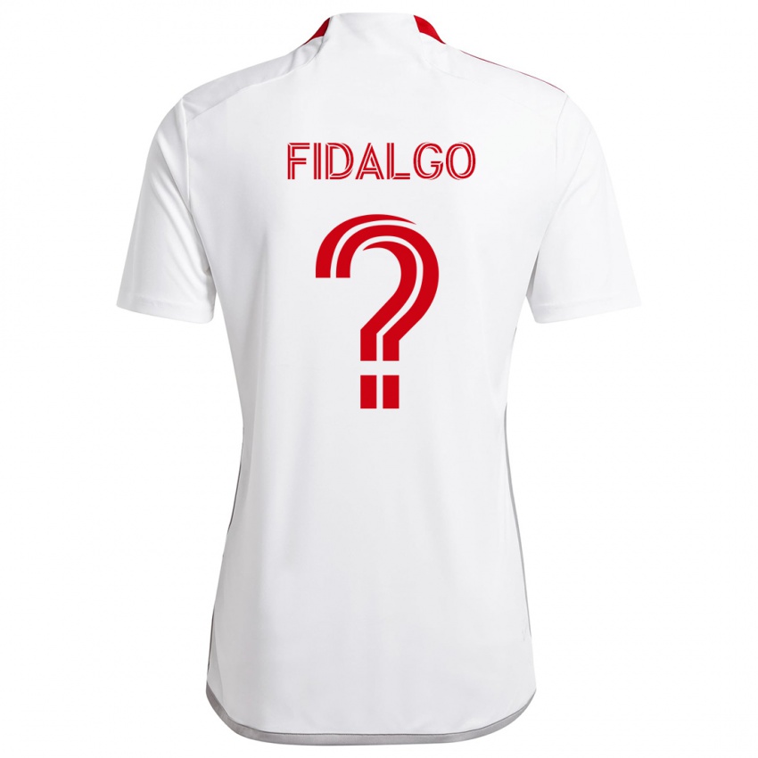 Uomo Maglia James Fidalgo #0 Bianco Rosso Kit Gara Away 2024/25 Maglietta