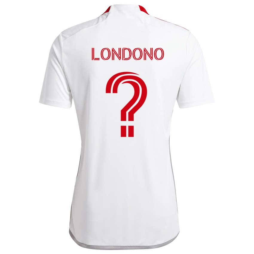 Uomo Maglia Tyler Londono #0 Bianco Rosso Kit Gara Away 2024/25 Maglietta