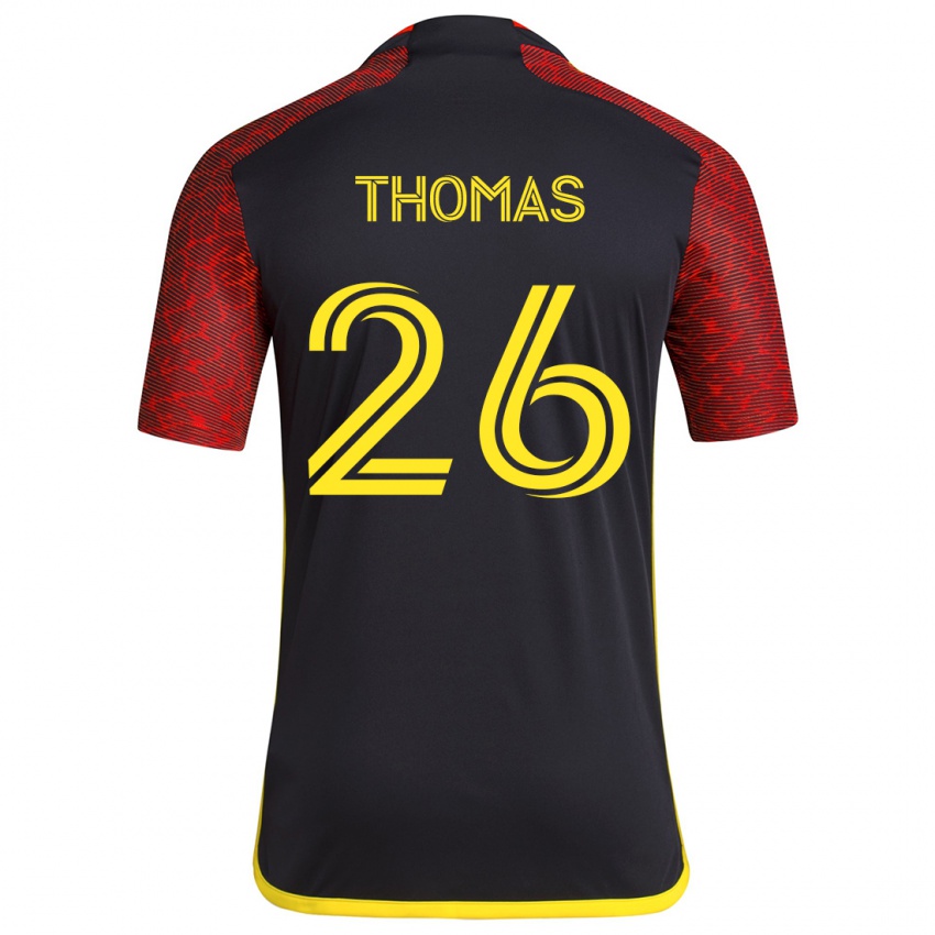 Uomo Maglia Andrew Thomas #26 Rosso Nero Kit Gara Away 2024/25 Maglietta