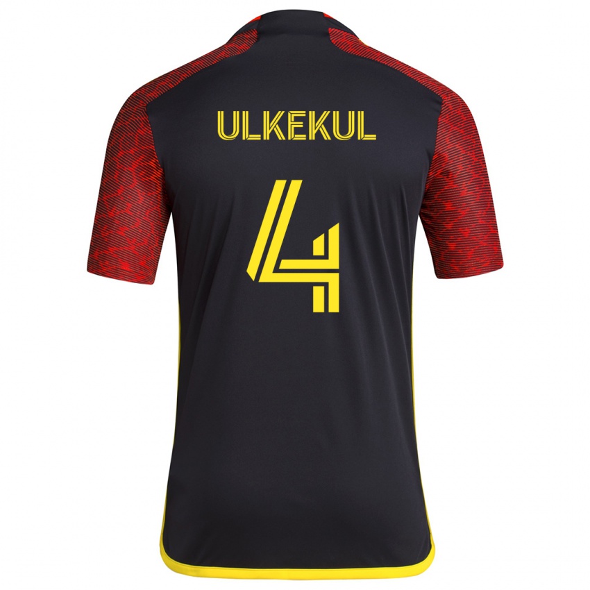 Uomo Maglia Jodi Ulkekul #4 Rosso Nero Kit Gara Away 2024/25 Maglietta