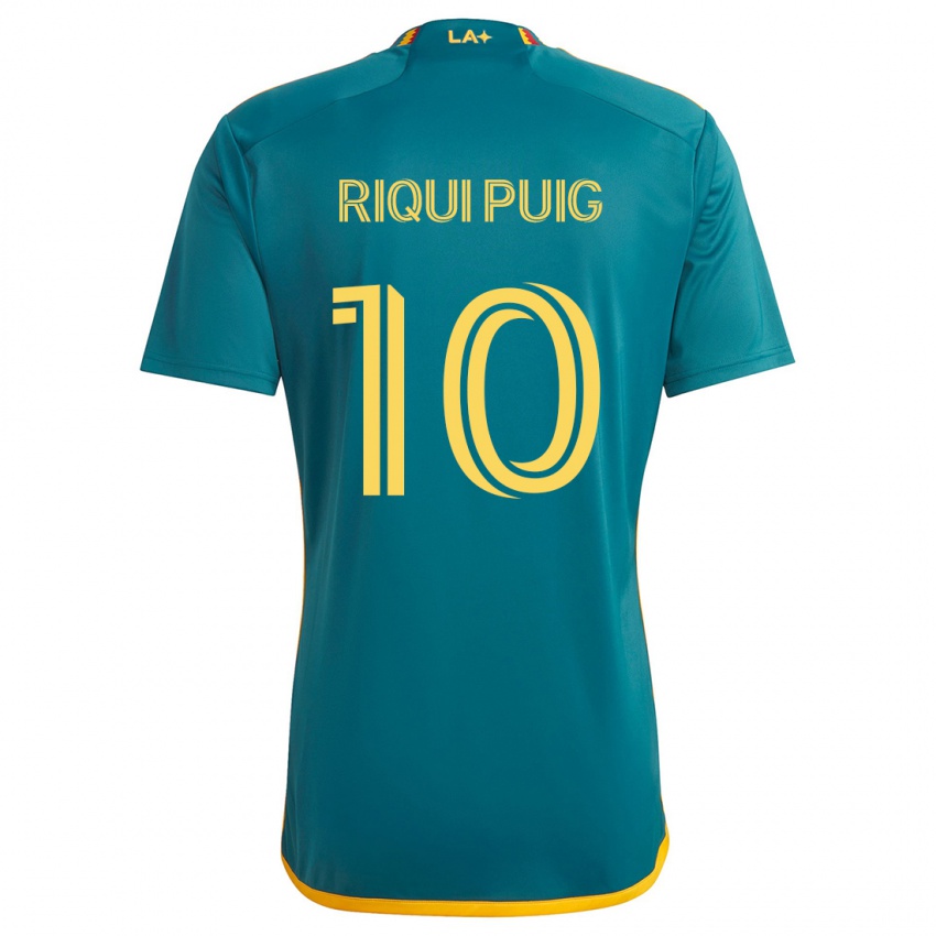 Uomo Maglia Riqui Puig 10 Verde Giallo Kit Gara Away 2024 25 Maglietta