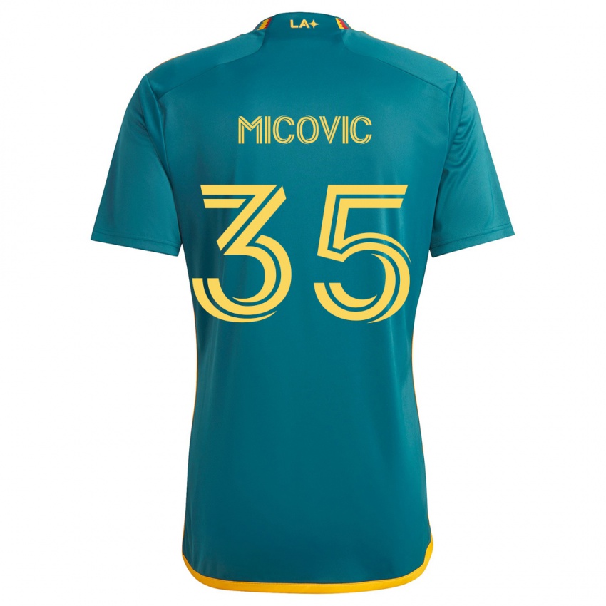 Uomo Maglia Novak Micovic #35 Verde Giallo Kit Gara Away 2024/25 Maglietta