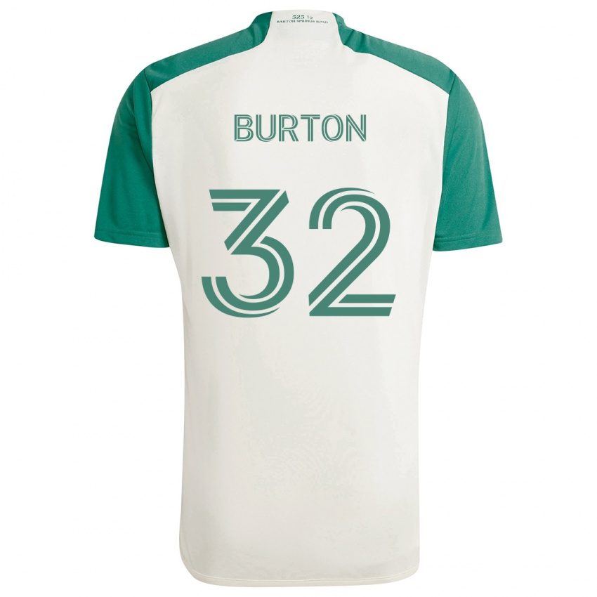 Uomo Maglia Micah Burton #32 Colori Marrone Chiaro Verde Kit Gara Away 2024/25 Maglietta