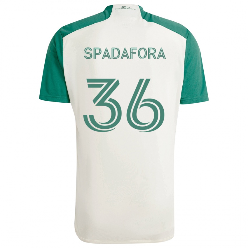 Uomo Maglia Luke Spadafora #36 Colori Marrone Chiaro Verde Kit Gara Away 2024/25 Maglietta