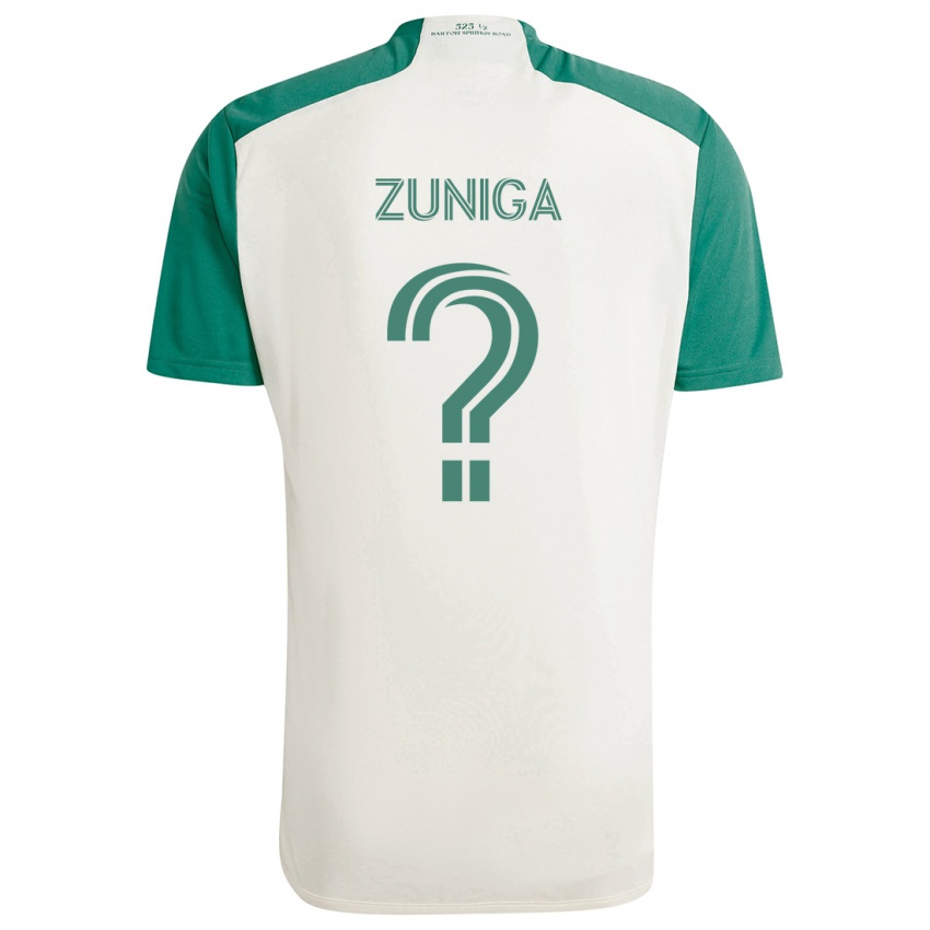 Uomo Maglia Abner Zuñiga #0 Colori Marrone Chiaro Verde Kit Gara Away 2024/25 Maglietta