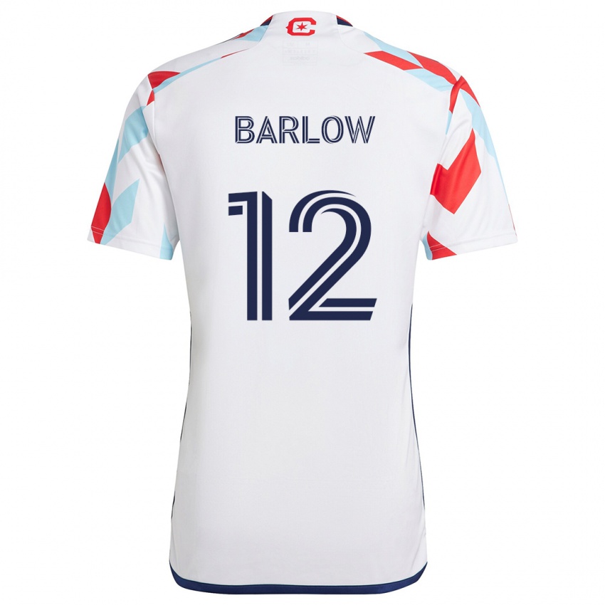 Uomo Maglia Tom Barlow #12 Bianco Rosso Blu Kit Gara Away 2024/25 Maglietta