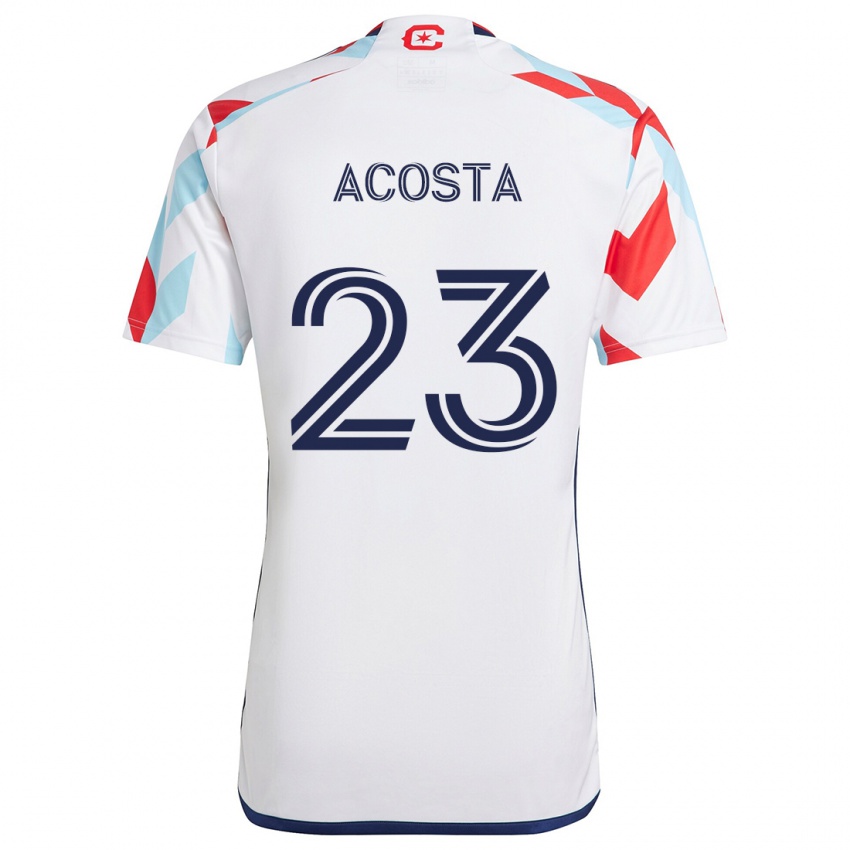 Uomo Maglia Kellyn Acosta #23 Bianco Rosso Blu Kit Gara Away 2024/25 Maglietta