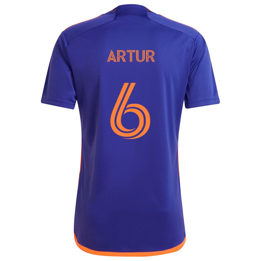 Uomo Maglia Artur #6 Viola Arancione Kit Gara Away 2024/25 Maglietta