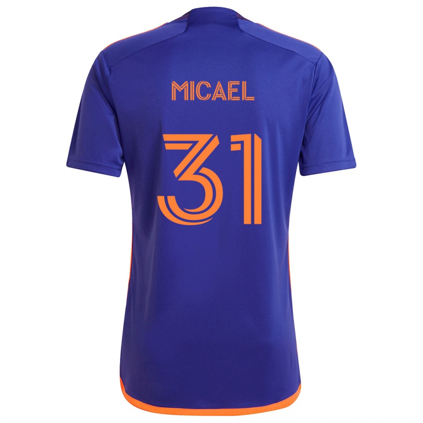 Uomo Maglia Micael #31 Viola Arancione Kit Gara Away 2024/25 Maglietta