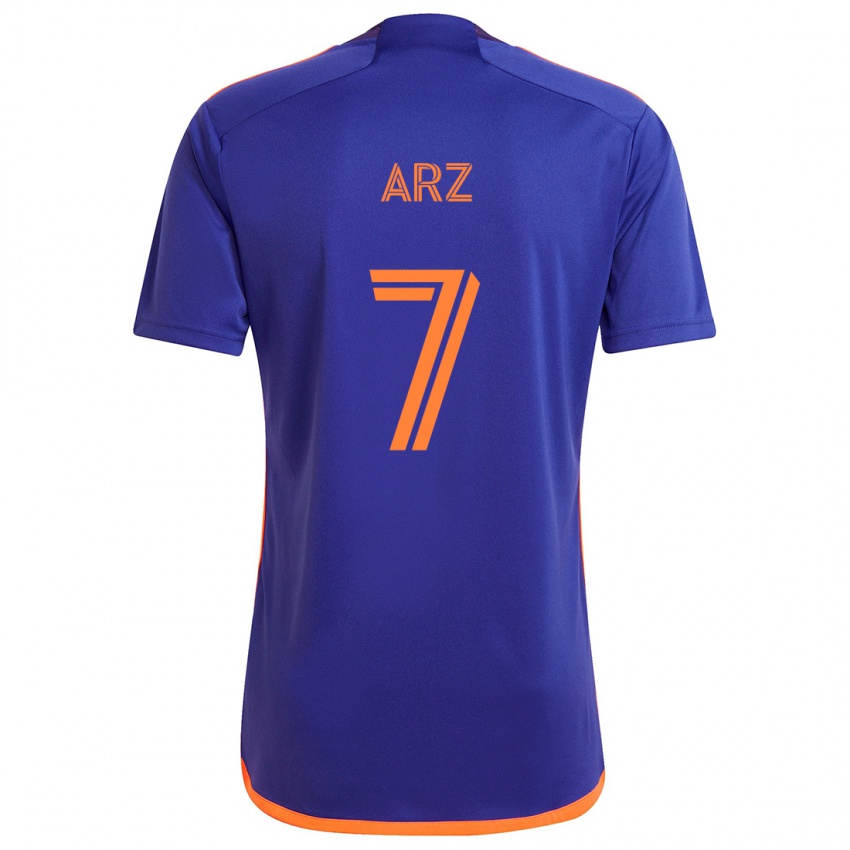 Uomo Maglia Exon Arzú #7 Viola Arancione Kit Gara Away 2024/25 Maglietta