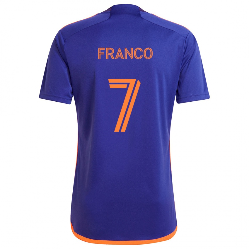 Uomo Maglia Iván Franco #7 Viola Arancione Kit Gara Away 2024/25 Maglietta