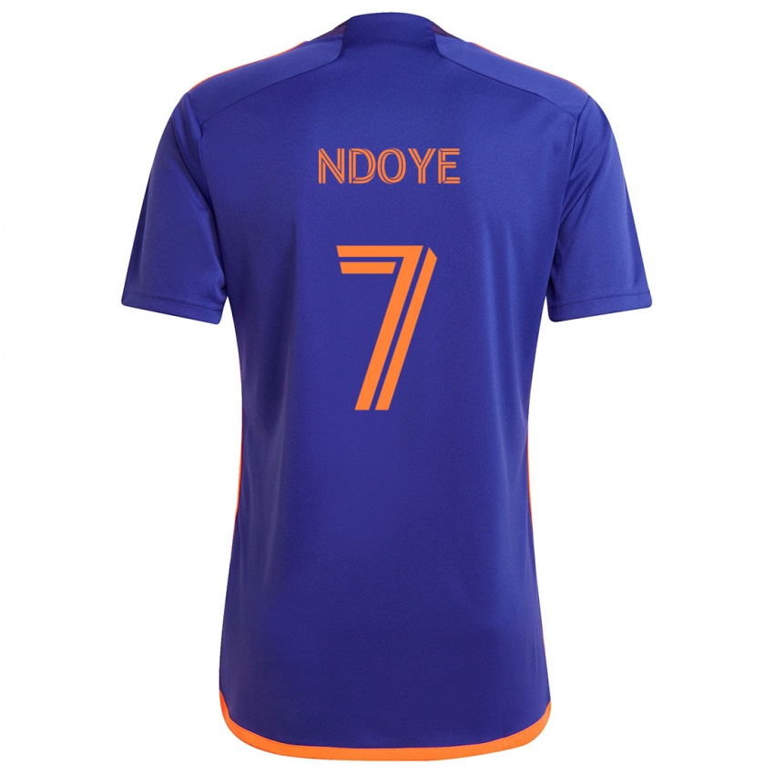 Uomo Maglia Papa Ndoye #7 Viola Arancione Kit Gara Away 2024/25 Maglietta