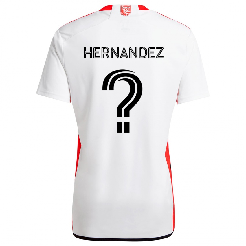 Uomo Maglia Oliver Hernandez #0 Bianco Rosso Kit Gara Away 2024/25 Maglietta