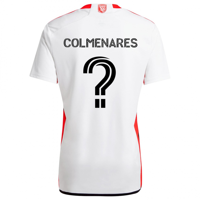 Uomo Maglia Mateo Colmenares #0 Bianco Rosso Kit Gara Away 2024/25 Maglietta