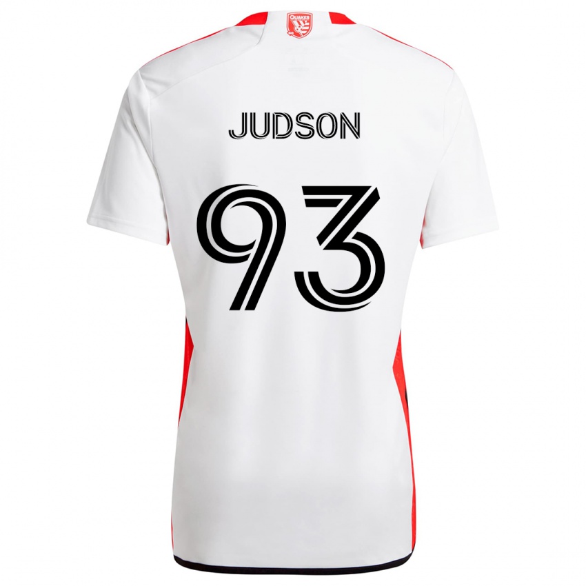 Uomo Maglia Judson #93 Bianco Rosso Kit Gara Away 2024/25 Maglietta