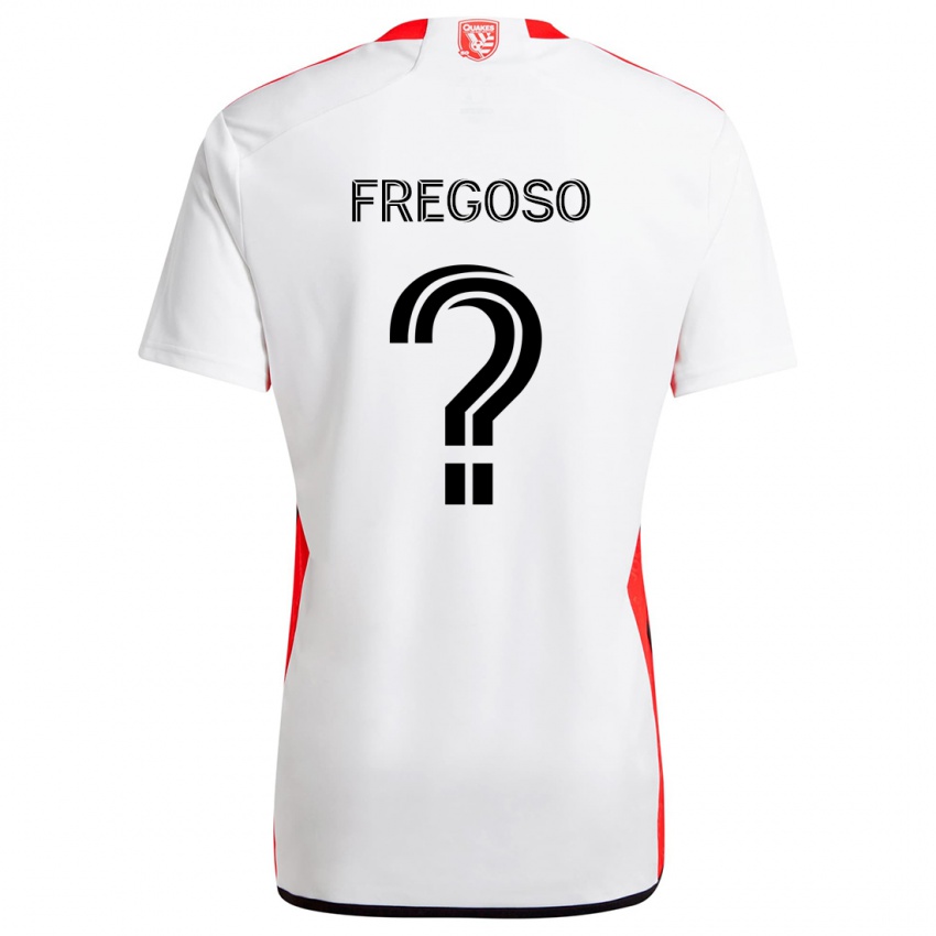 Uomo Maglia Daniel Fregoso #0 Bianco Rosso Kit Gara Away 2024/25 Maglietta