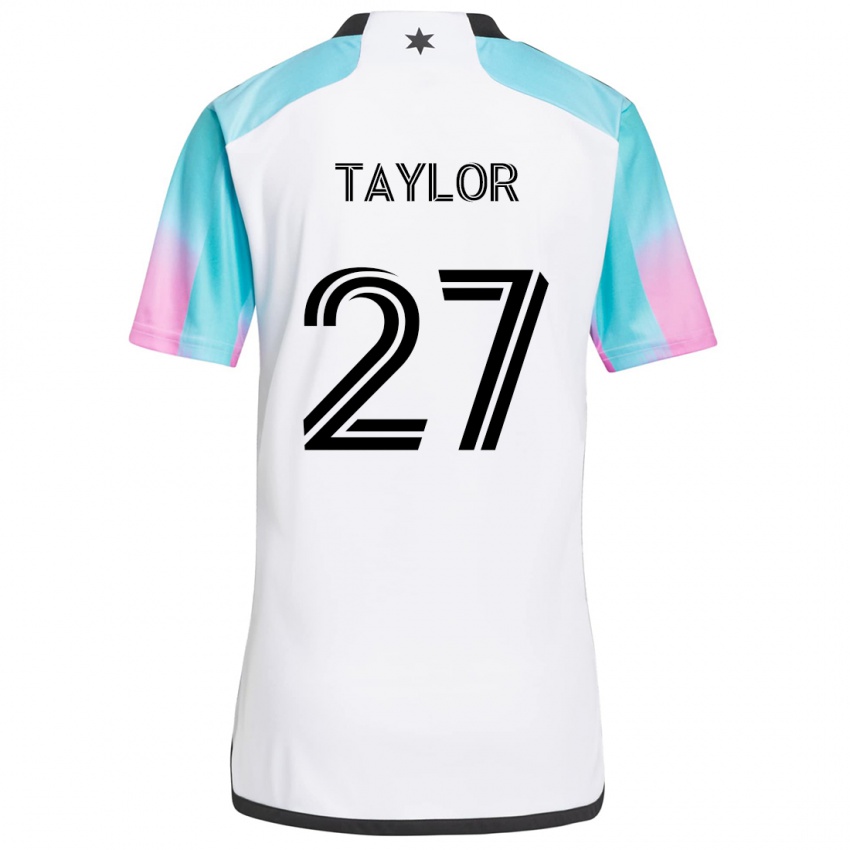 Uomo Maglia D.j. Taylor #27 Bianco Blu Nero Kit Gara Away 2024/25 Maglietta