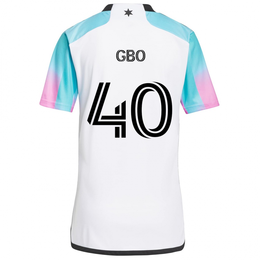 Uomo Maglia Cedrik Gbo #40 Bianco Blu Nero Kit Gara Away 2024/25 Maglietta