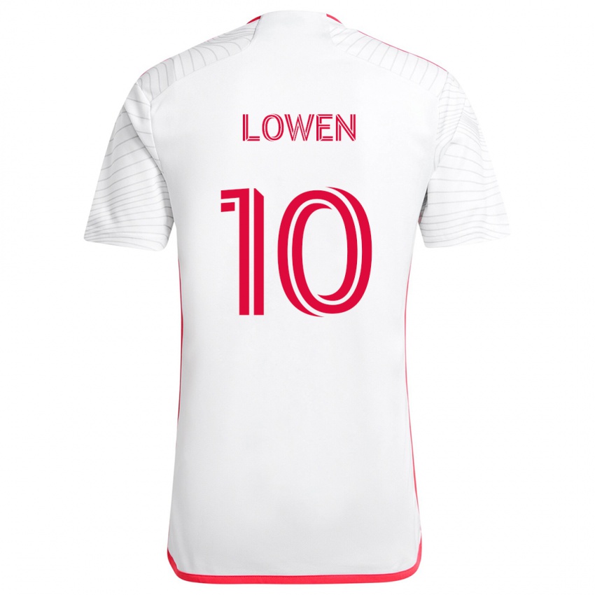 Uomo Maglia Eduard Löwen #10 Bianco Rosso Kit Gara Away 2024/25 Maglietta