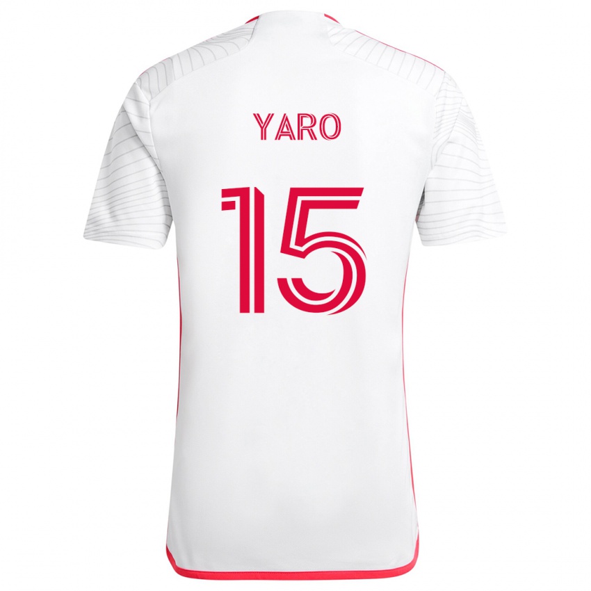 Uomo Maglia Joshua Yaro #15 Bianco Rosso Kit Gara Away 2024/25 Maglietta