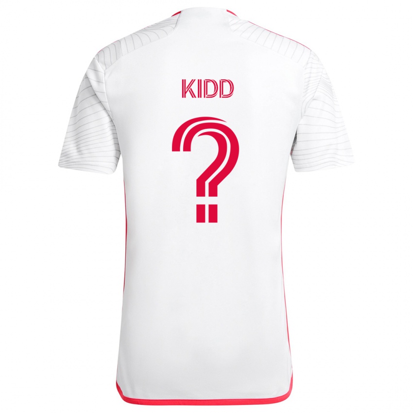 Uomo Maglia Matteo Kidd #0 Bianco Rosso Kit Gara Away 2024/25 Maglietta