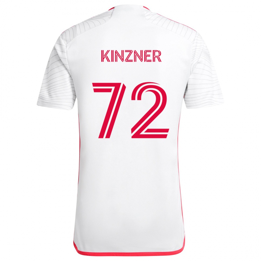 Uomo Maglia Eric Kinzner #72 Bianco Rosso Kit Gara Away 2024/25 Maglietta