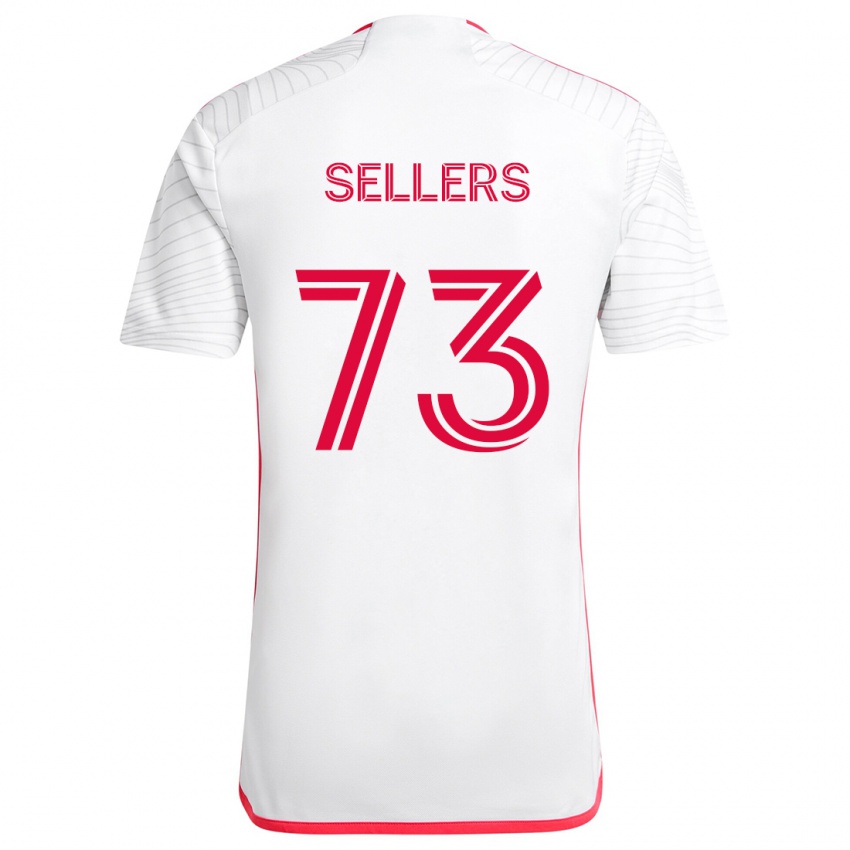 Uomo Maglia Braydon Sellers #73 Bianco Rosso Kit Gara Away 2024/25 Maglietta