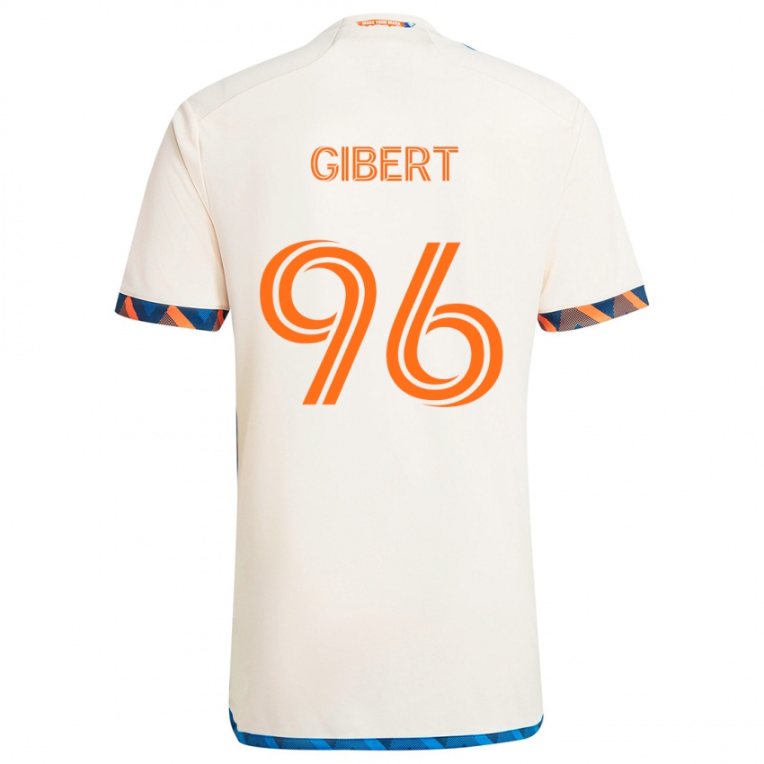 Uomo Maglia Gaël Gibert #96 Bianco Arancione Kit Gara Away 2024/25 Maglietta