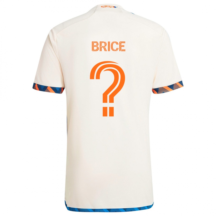 Uomo Maglia Nolan Brice #0 Bianco Arancione Kit Gara Away 2024/25 Maglietta