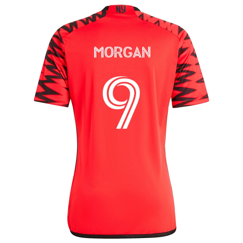 Uomo Maglia Lewis Morgan #9 Rosso Nero Bianco Kit Gara Away 2024/25 Maglietta