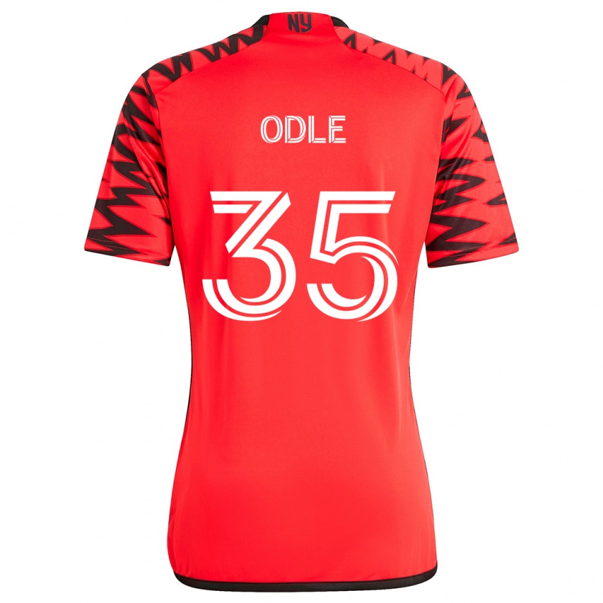 Uomo Maglia Dallas Odle #35 Rosso Nero Bianco Kit Gara Away 2024/25 Maglietta