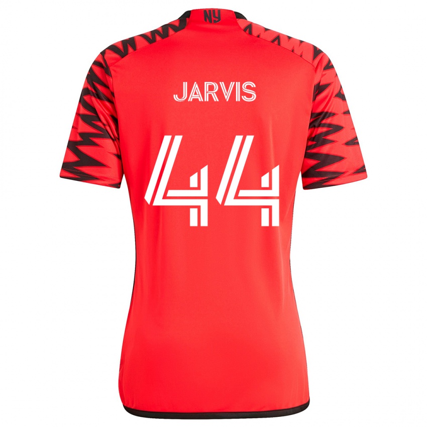 Uomo Maglia Aiden Jarvis #44 Rosso Nero Bianco Kit Gara Away 2024/25 Maglietta