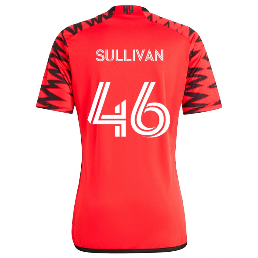 Uomo Maglia Dylan Sullivan #46 Rosso Nero Bianco Kit Gara Away 2024/25 Maglietta