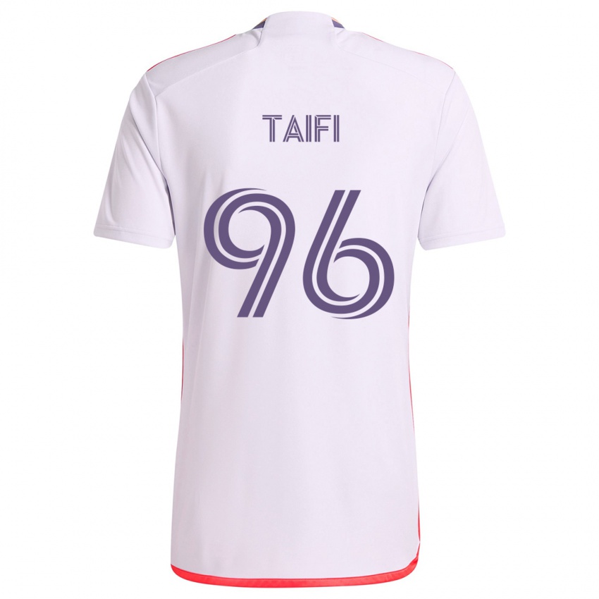 Uomo Maglia Zakaria Taifi #96 Bianco Rosso Viola Kit Gara Away 2024/25 Maglietta