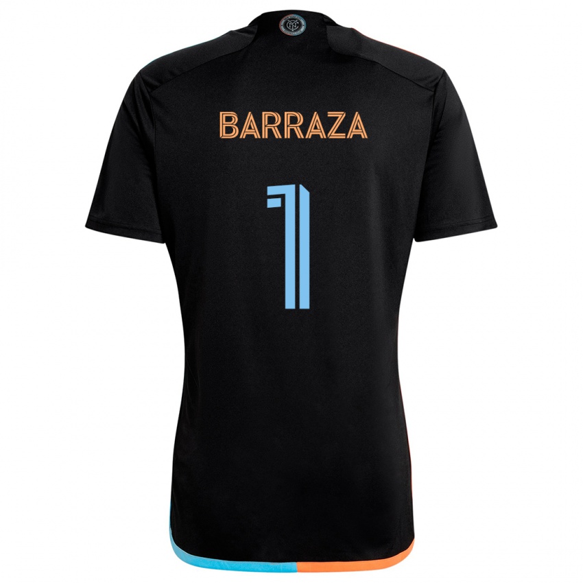 Uomo Maglia Luis Barraza #1 Nero Arancione Blu Kit Gara Away 2024/25 Maglietta