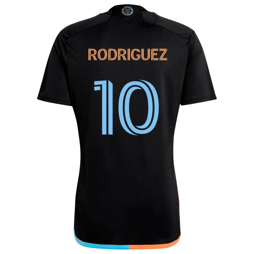 Uomo Maglia Santiago Rodríguez #10 Nero Arancione Blu Kit Gara Away 2024/25 Maglietta