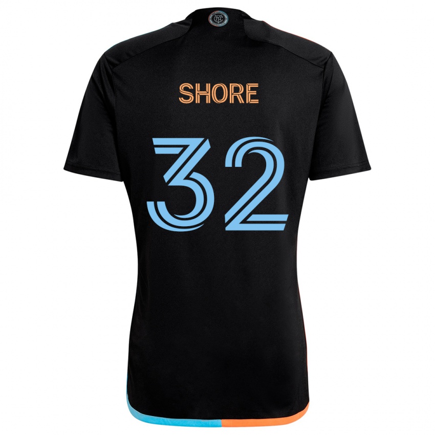 Uomo Maglia Jonathan Shore #32 Nero Arancione Blu Kit Gara Away 2024/25 Maglietta